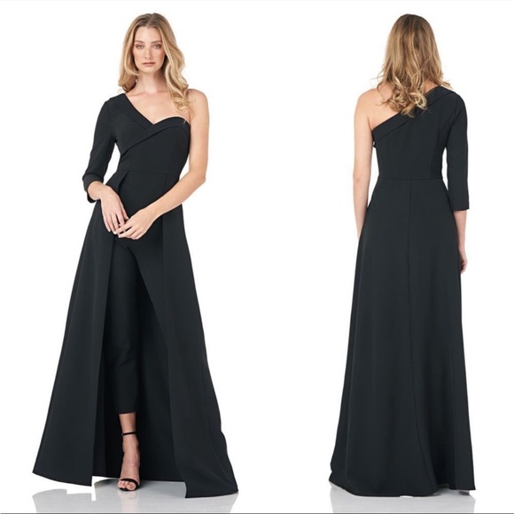 Kay Unger Pants - NEW Kay Unger CREPE WALK THRU JUMPSUIT black size 8